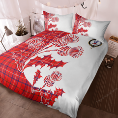 Rose Tartan Crest Bedding Set - Thistle Style