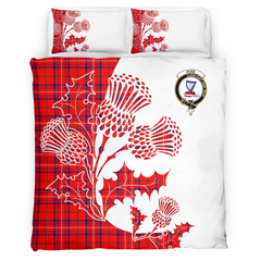 Rose Tartan Crest Bedding Set - Thistle Style