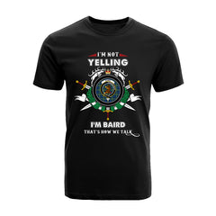 Baird Tartan Crest T-shirt - I'm not yelling style