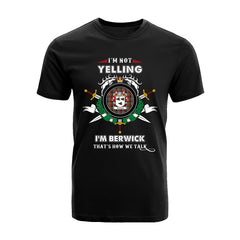 Berwick Tartan Crest T-shirt - I'm not yelling style