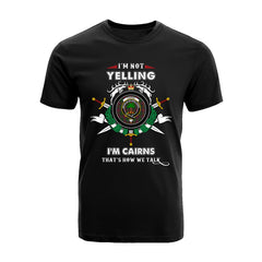 Cairns Tartan Crest T-shirt - I'm not yelling style