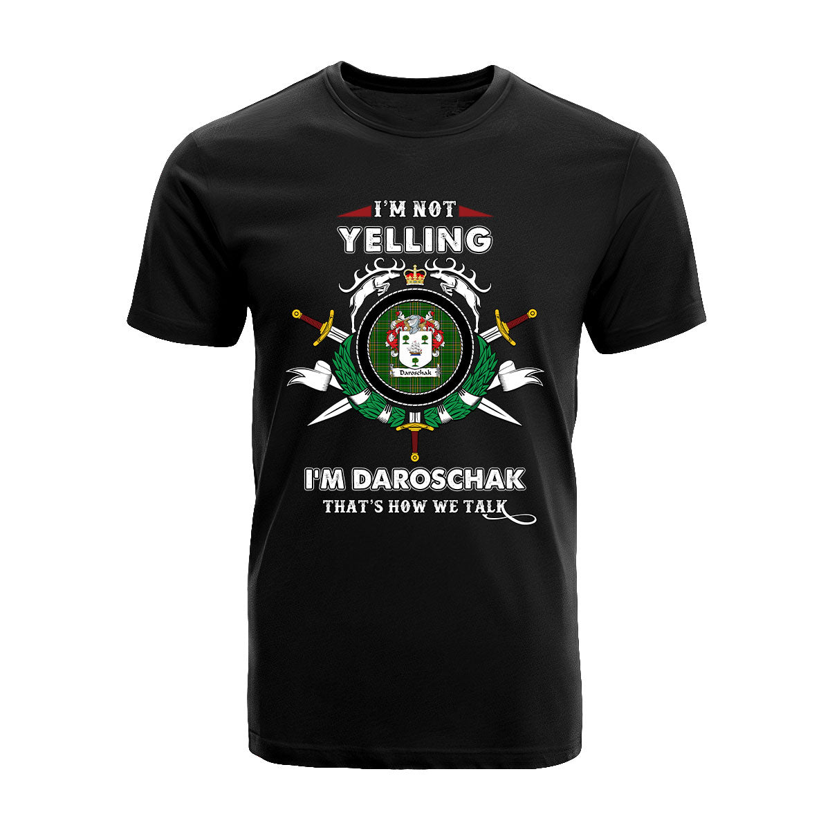 Daroschak Tartan Crest T-shirt - I'm not yelling style