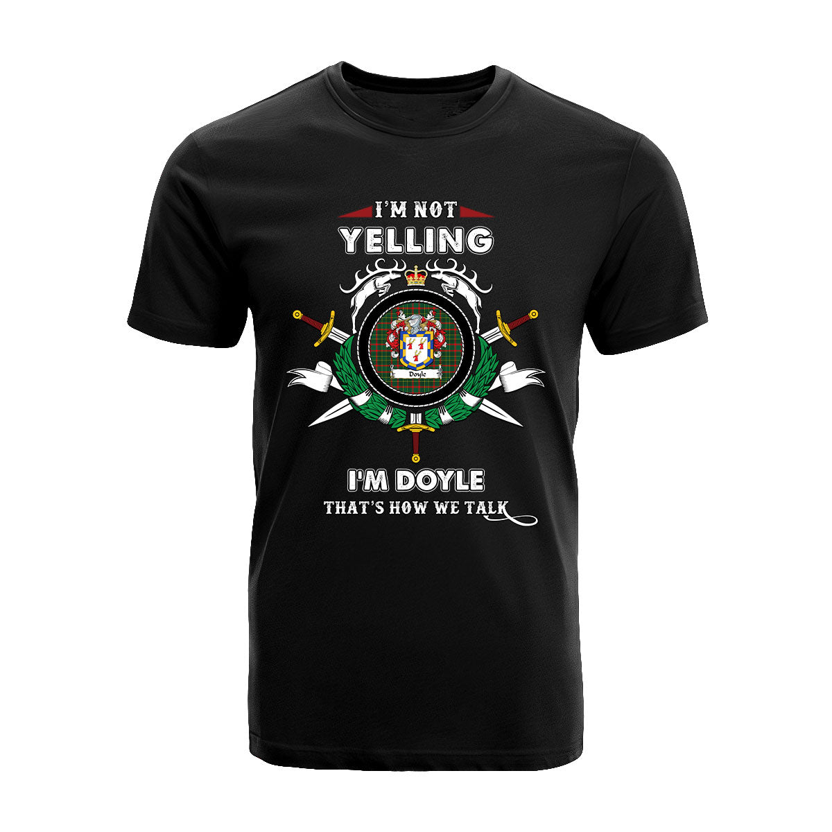 Doyle Tartan Crest T-shirt - I'm not yelling style