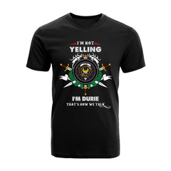 Durie Tartan Crest T-shirt - I'm not yelling style