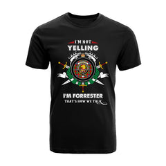 Forrester Tartan Crest T-shirt - I'm not yelling style