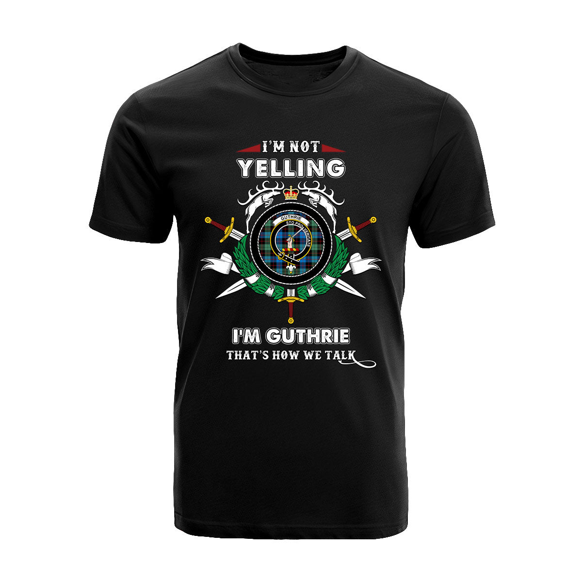 Guthrie Tartan Crest T-shirt - I'm not yelling style