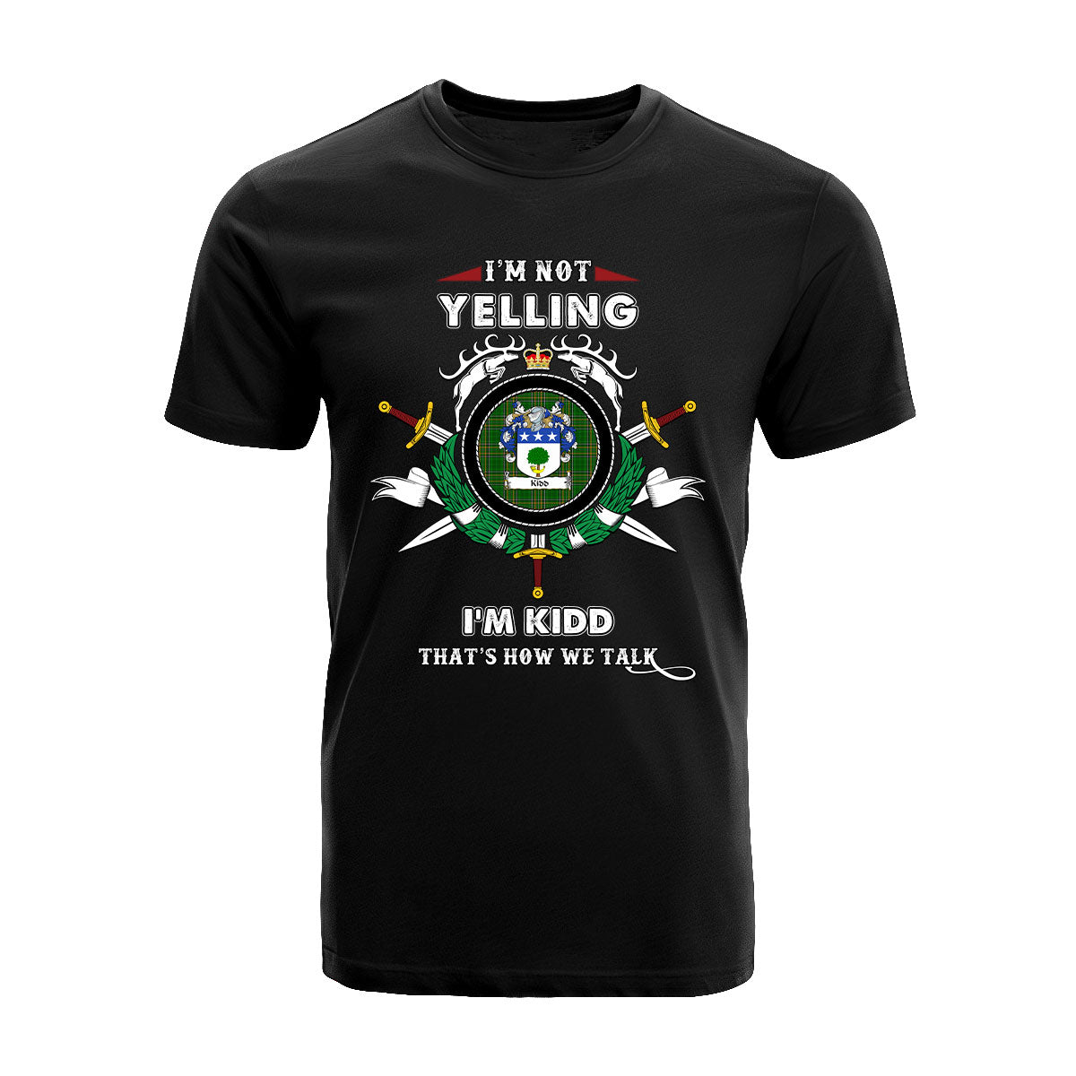 Kidd Tartan Crest T-shirt - I'm not yelling style