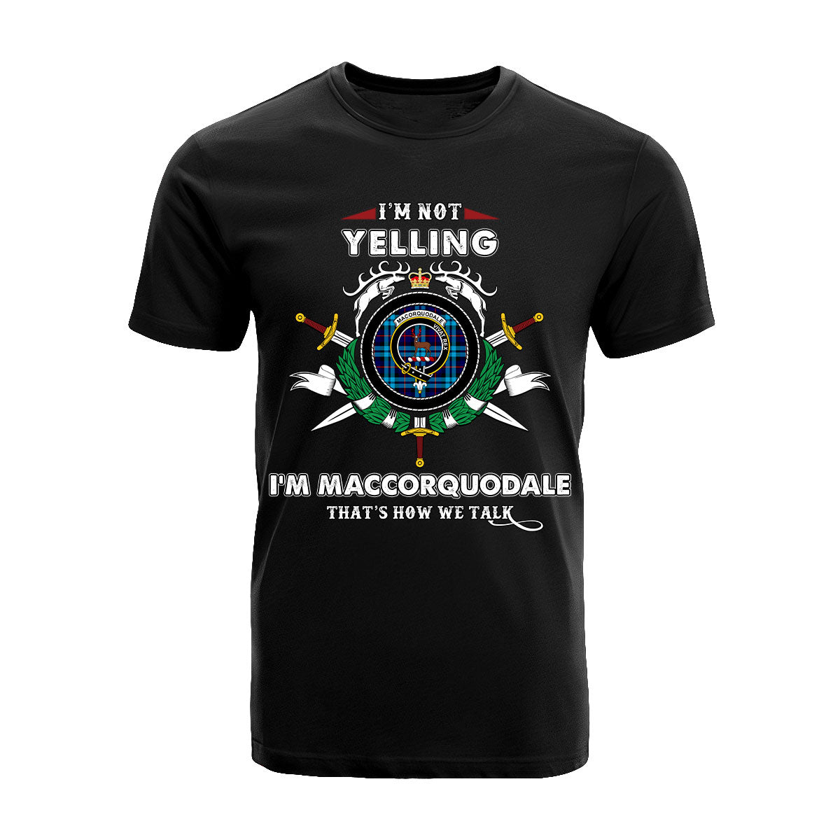 MacCorquodale Tartan Crest T-shirt - I'm not yelling style