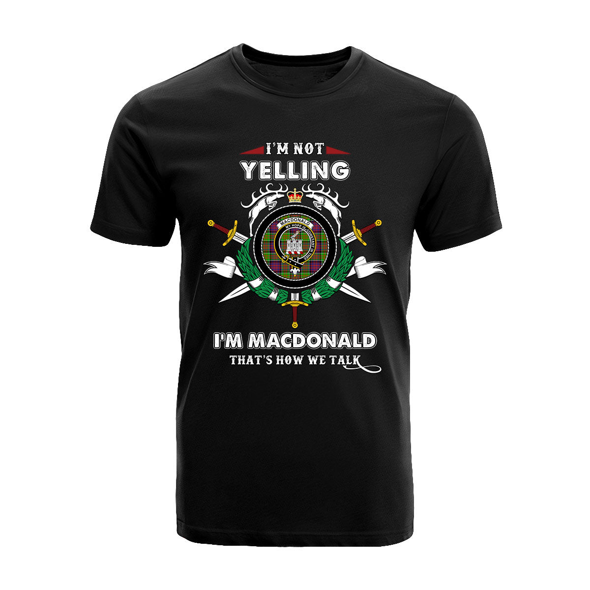 MacDonald Of Clanranald Tartan Crest T-shirt - I'm not yelling style