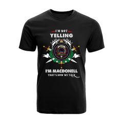 MacDonell Tartan Crest T-shirt - I'm not yelling style