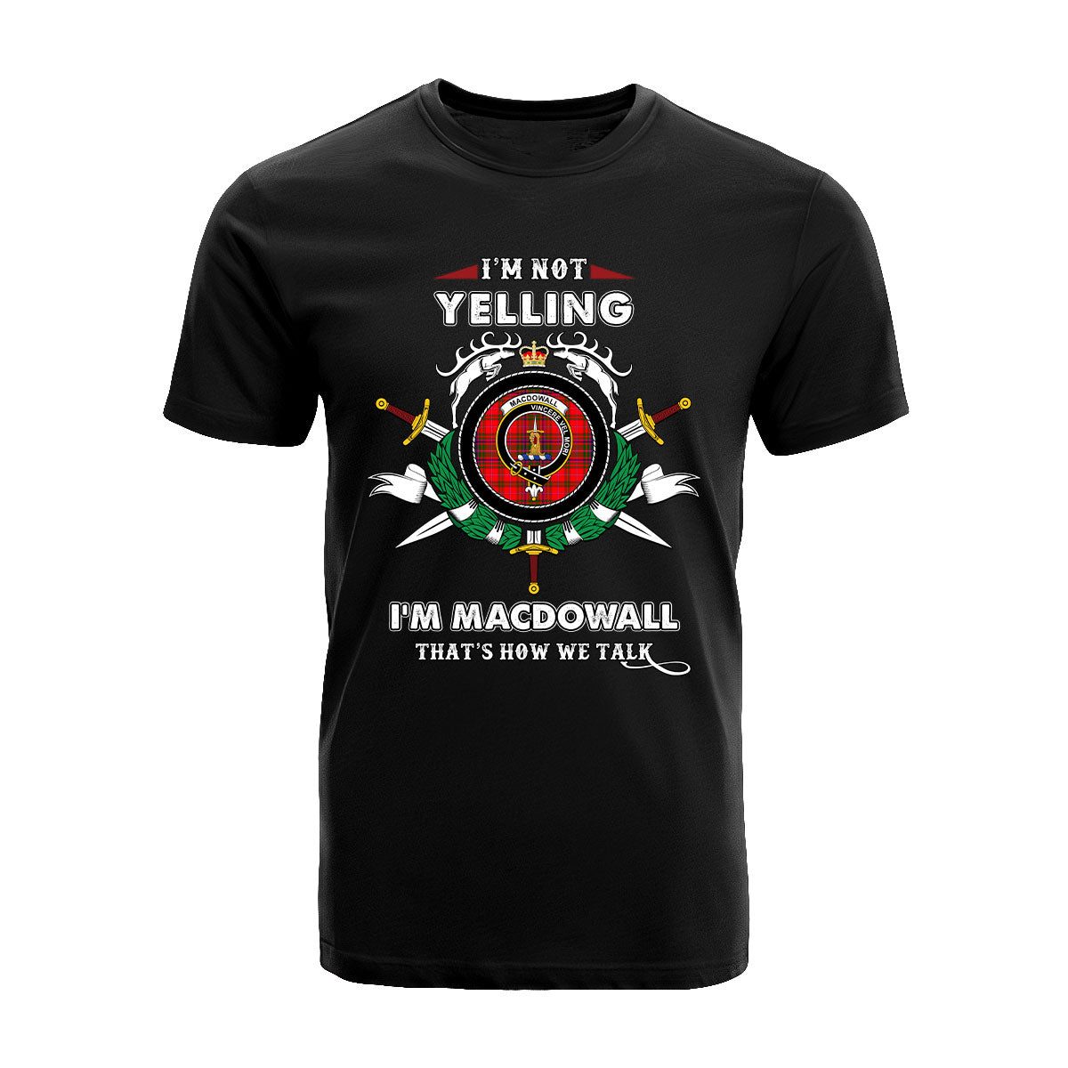 MacDowall Tartan Crest T-shirt - I'm not yelling style