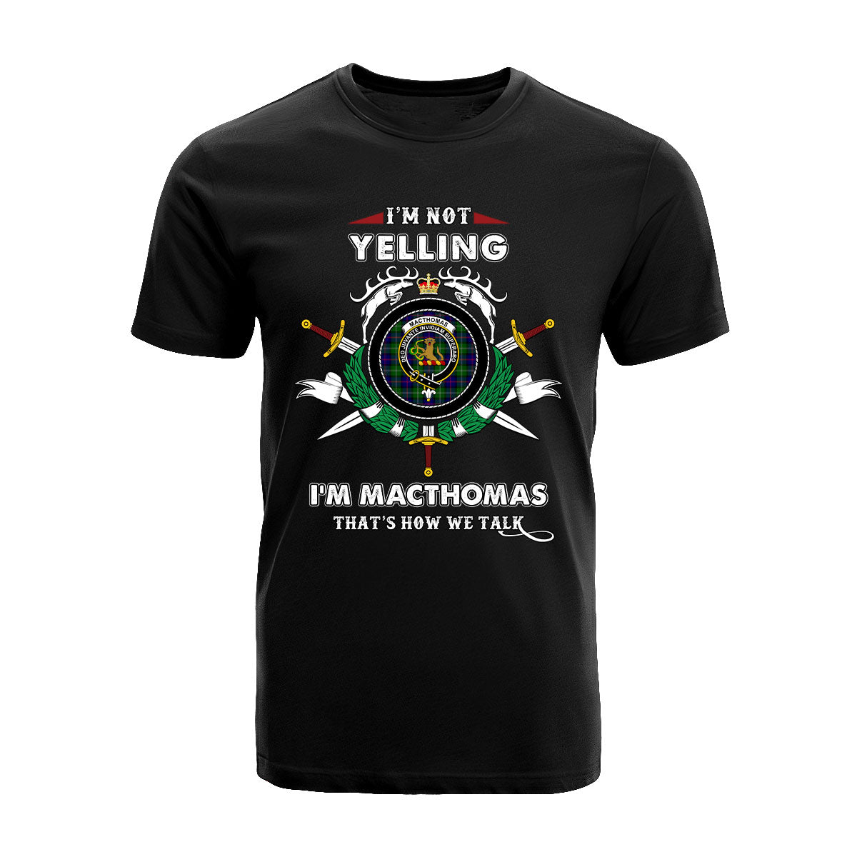 MacThomas Tartan Crest T-shirt - I'm not yelling style