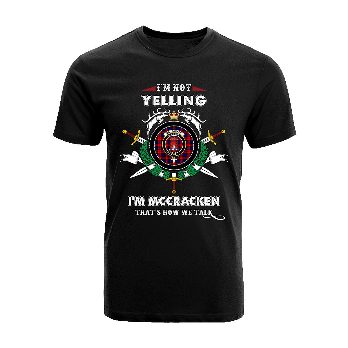 McCracken Tartan Crest T-shirt - I'm not yelling style