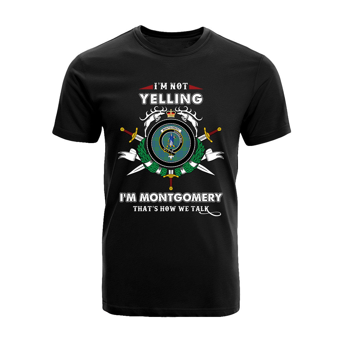 Montgomery Tartan Crest T-shirt - I'm not yelling style