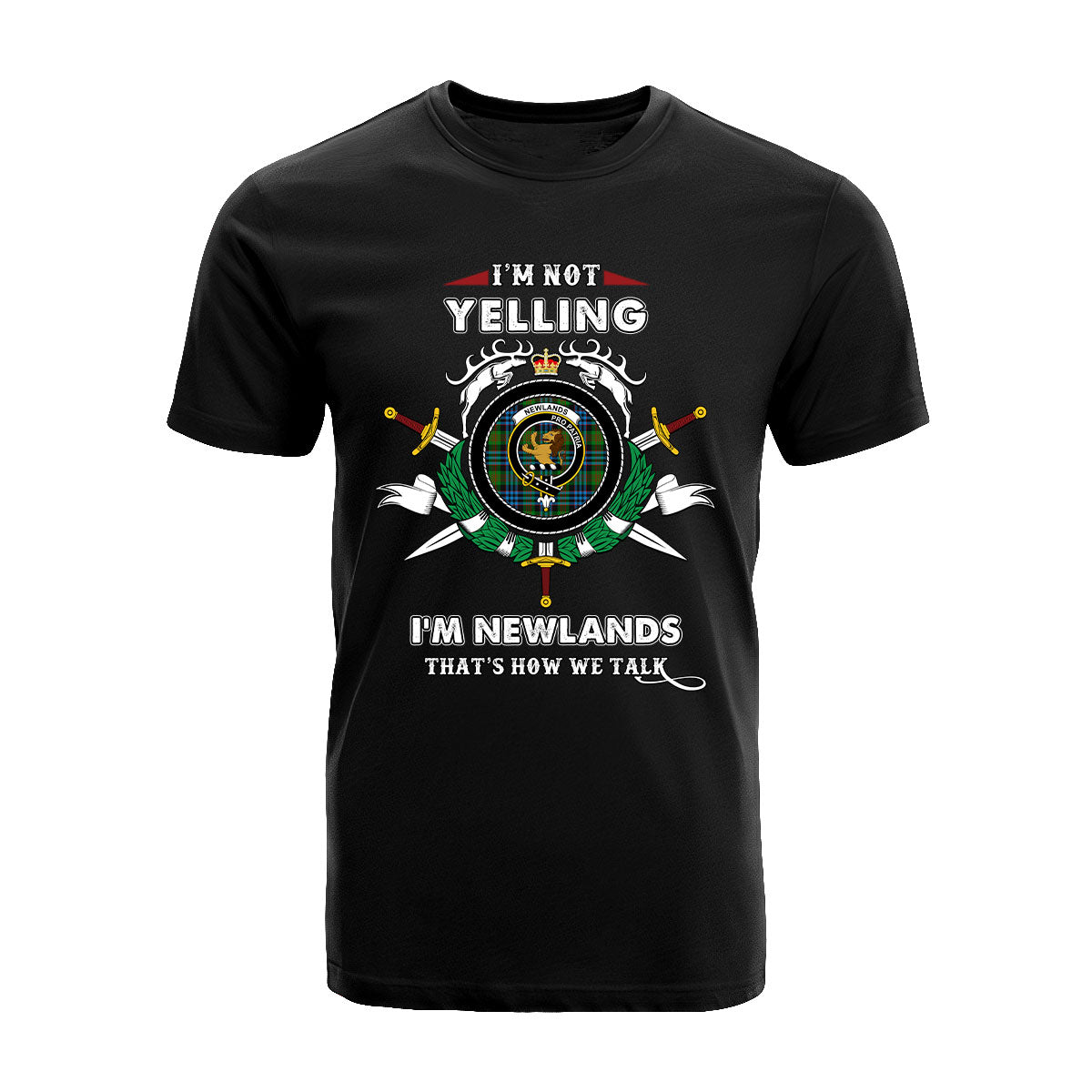 Newlands Tartan Crest T-shirt - I'm not yelling style