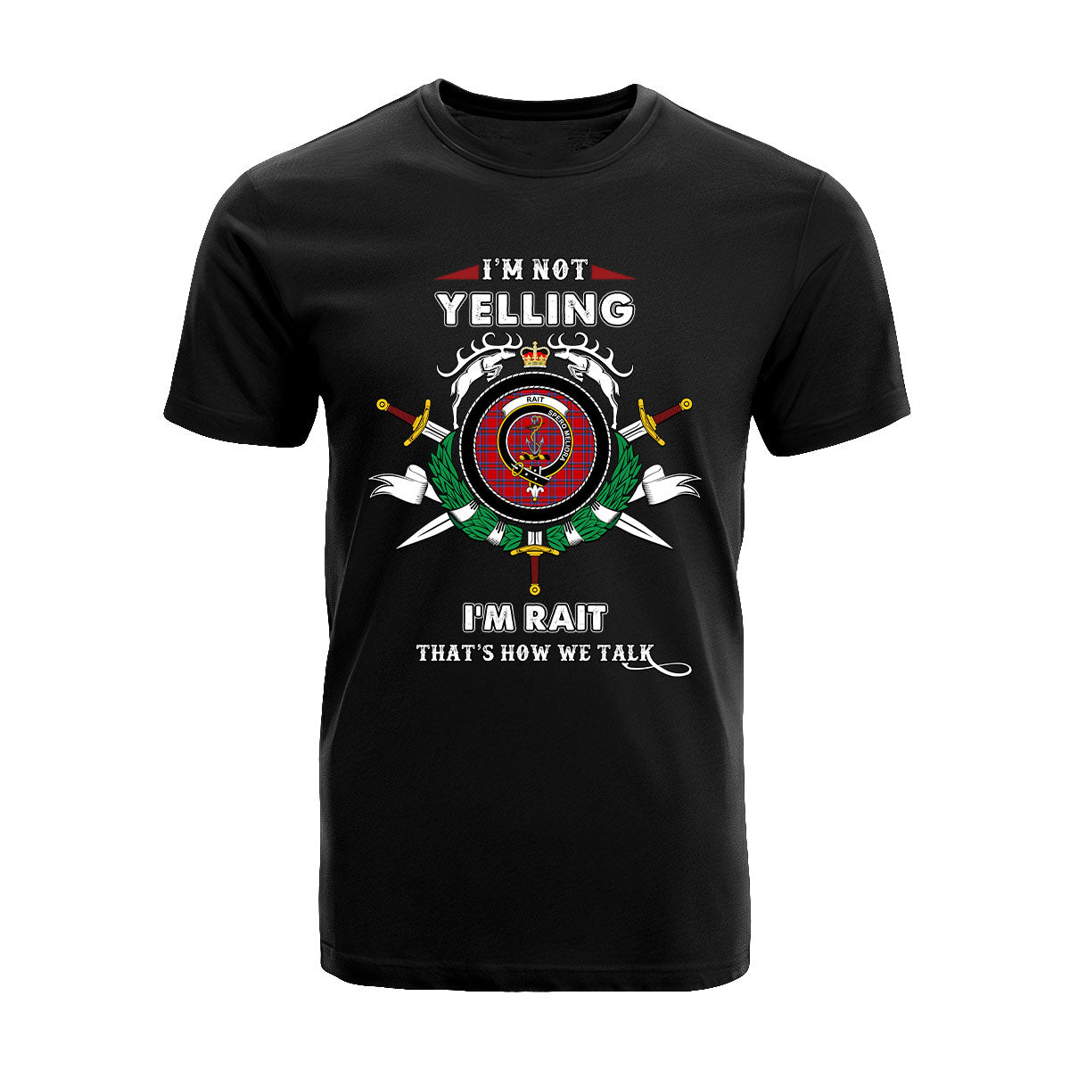 Rait Tartan Crest T-shirt - I'm not yelling style