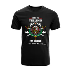 Skene Tartan Crest T-shirt - I'm not yelling style