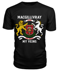 MacGillivray Modern Tartan Crest 2D T-shirt - Blood Runs Through My Veins Style