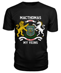 MacThomas Ancient Tartan Crest 2D T-shirt - Blood Runs Through My Veins Style