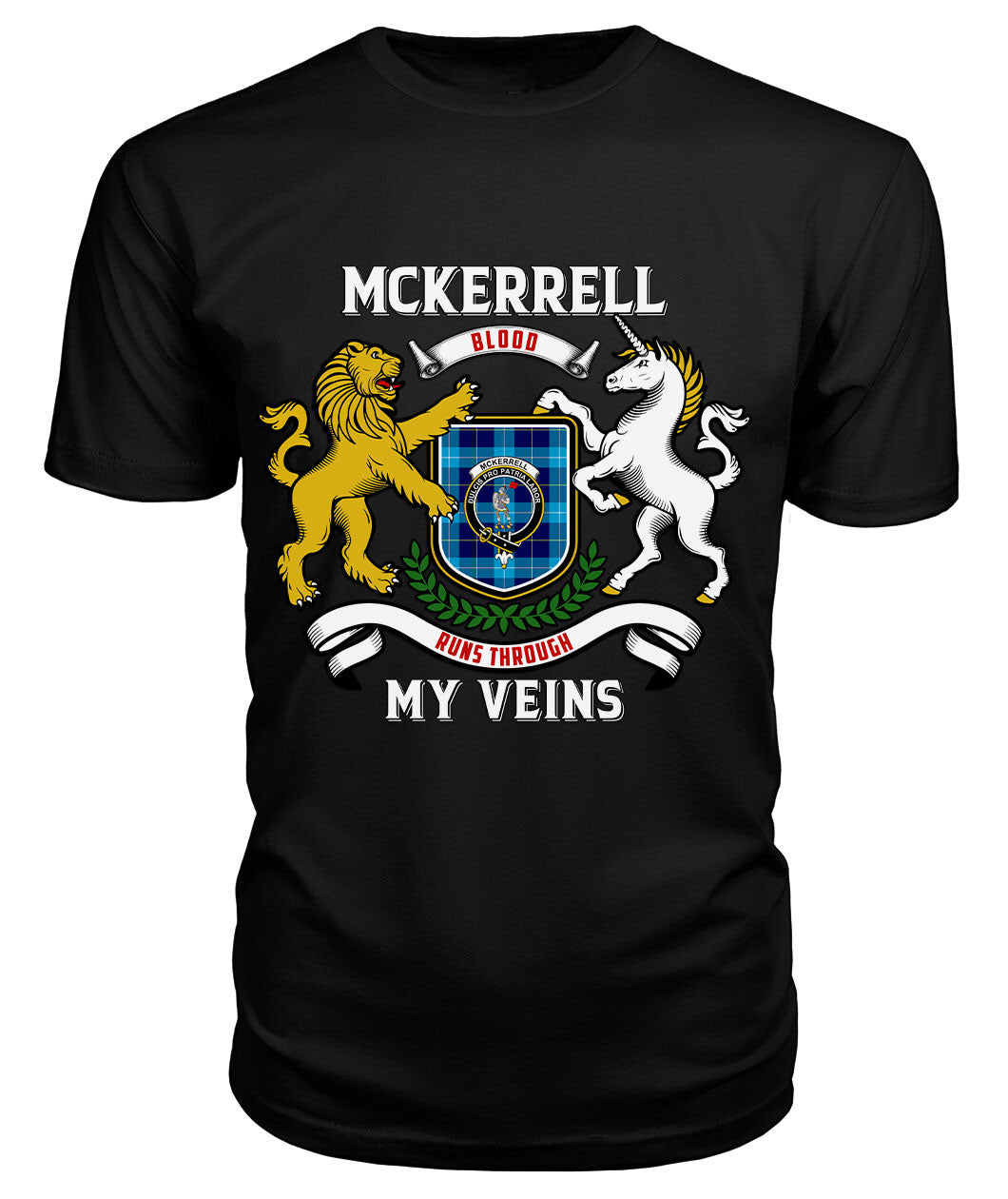 McKerrell Tartan Crest 2D T-shirt - Blood Runs Through My Veins Style