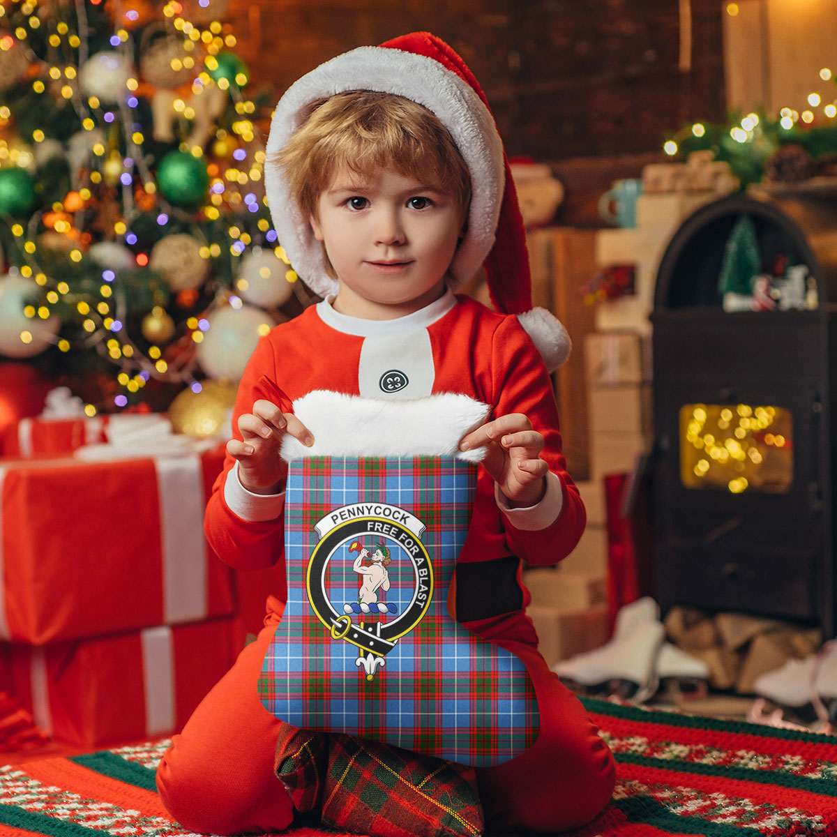 Pennycook Tartan Crest Christmas Stocking