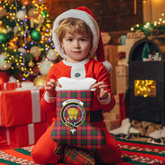 Wauchope (or Waugh) Tartan Crest Christmas Stocking