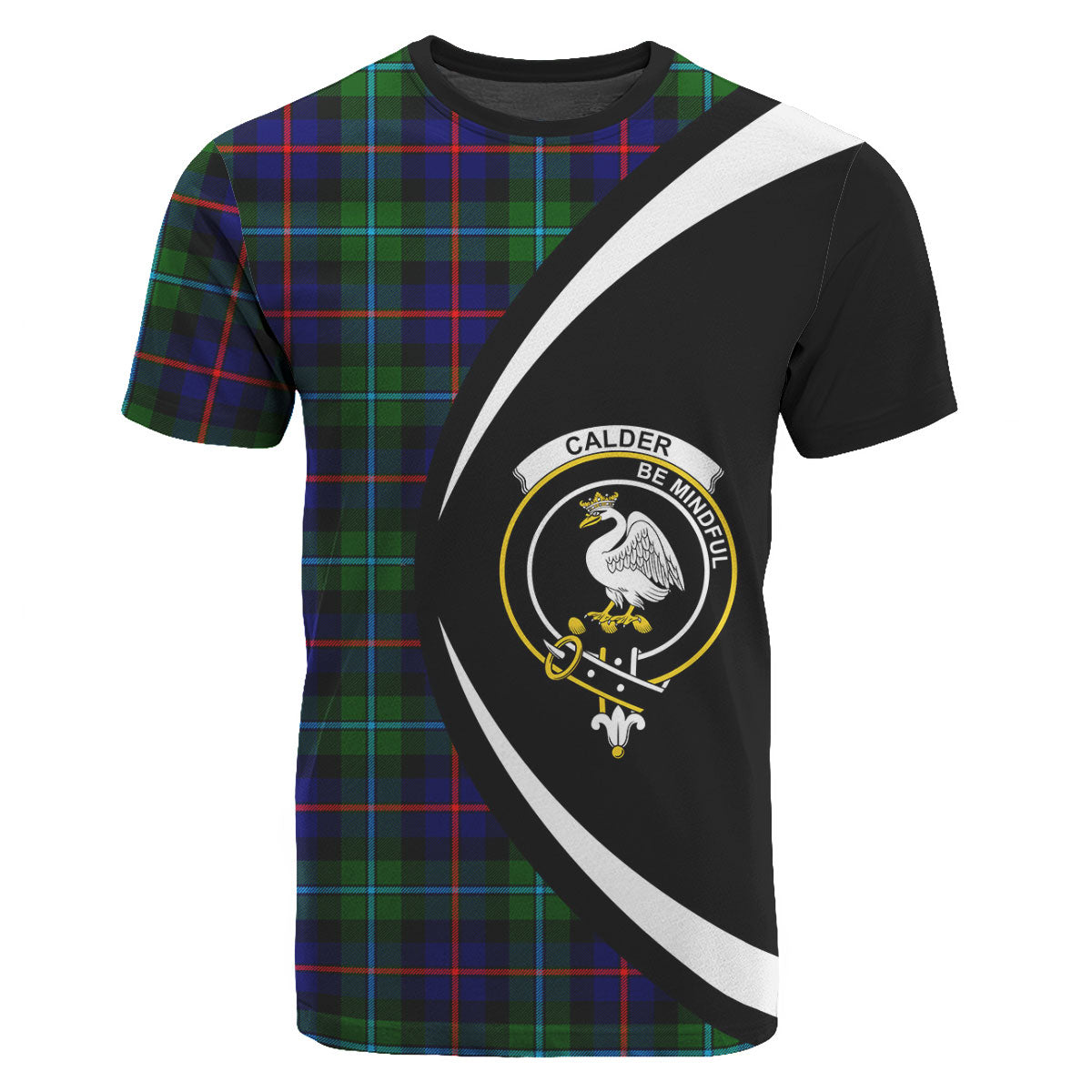 Calder (Calder-Campbell) Tartan Crest T-shirt - Circle Style