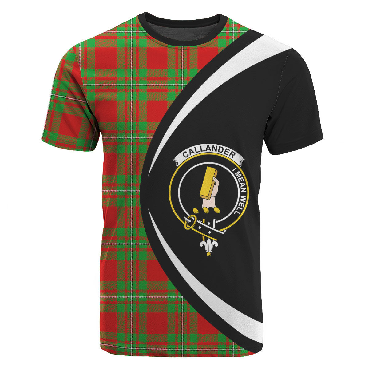 Callander Tartan Crest T-shirt - Circle Style