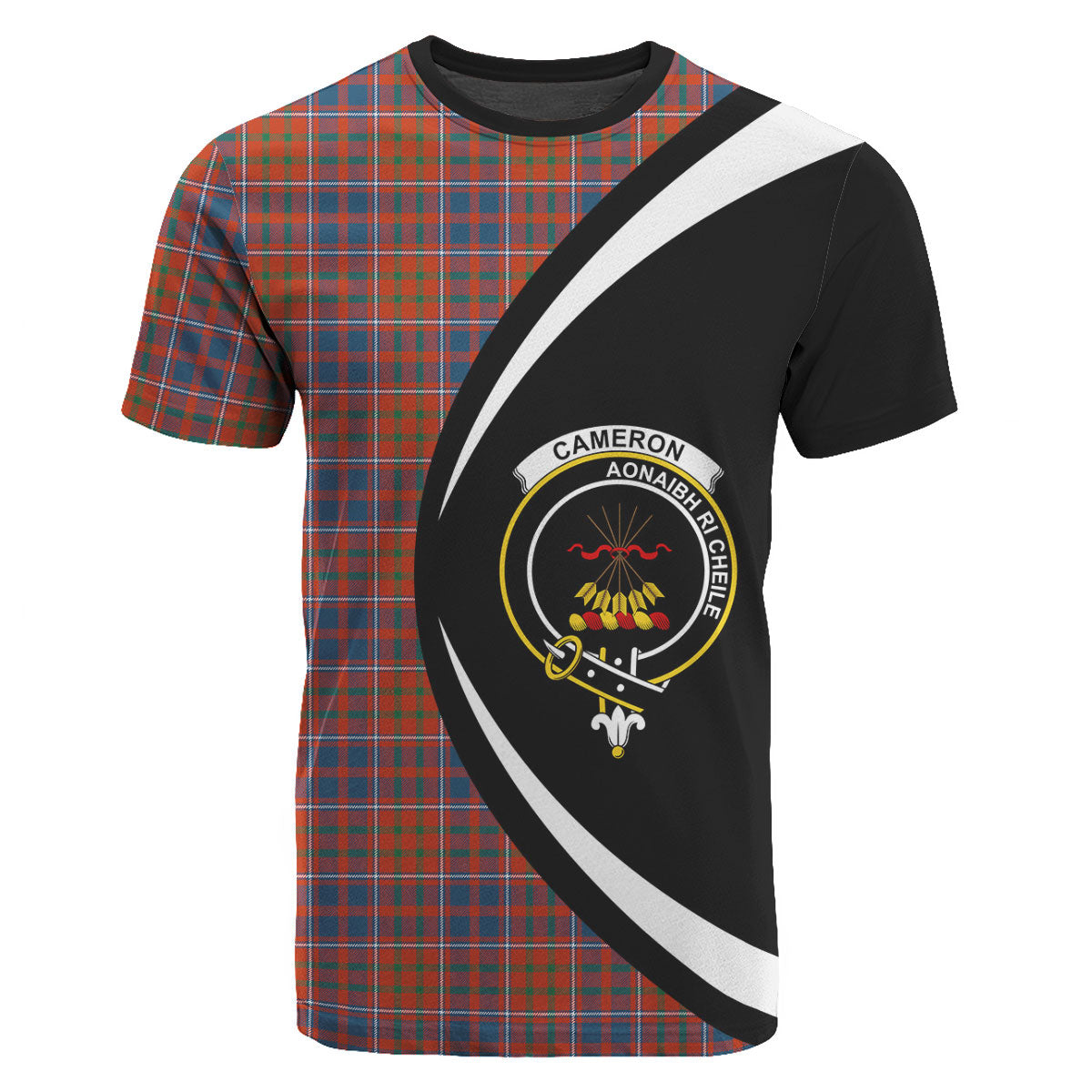 Cameron of Lochiel Ancient Tartan Crest T-shirt - Circle Style