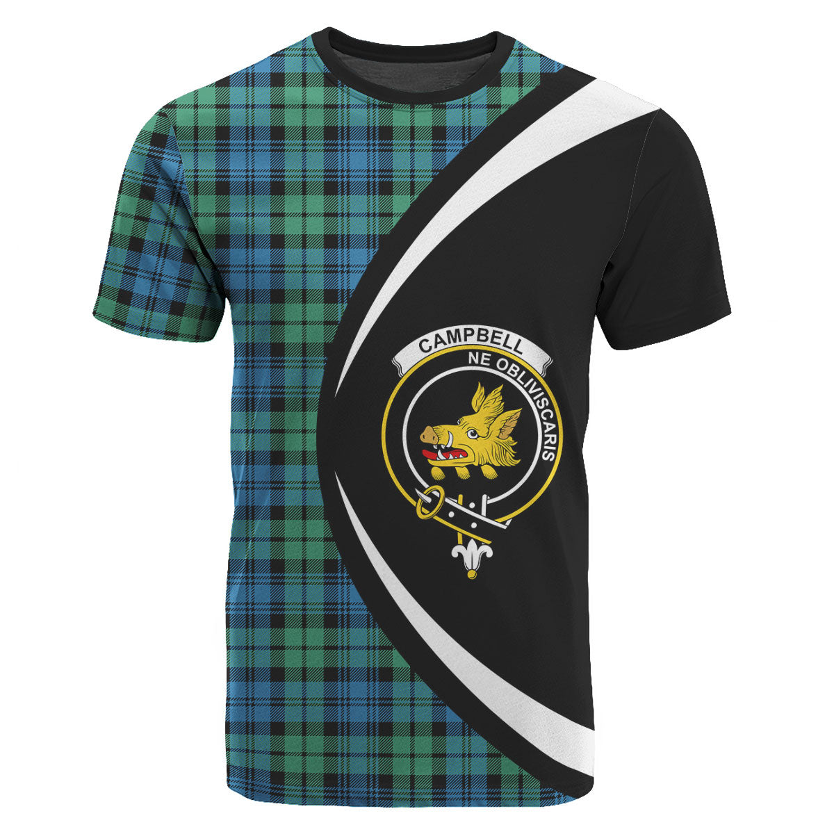 Campbell Ancient 01 Tartan Crest T-shirt - Circle Style