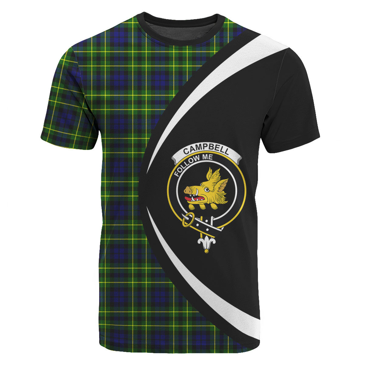 Campbell of Breadalbane Modern Tartan Crest T-shirt - Circle Style