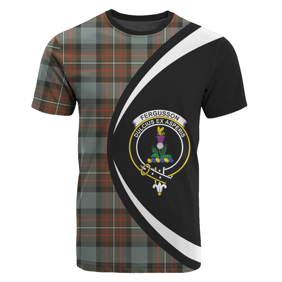 Fergusson Weathered Tartan Crest T-shirt - Circle Style