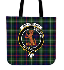 Sutherland Tartan Crest Tote Bag