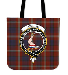 Ainslie Family Tartan Crest Tote Bag