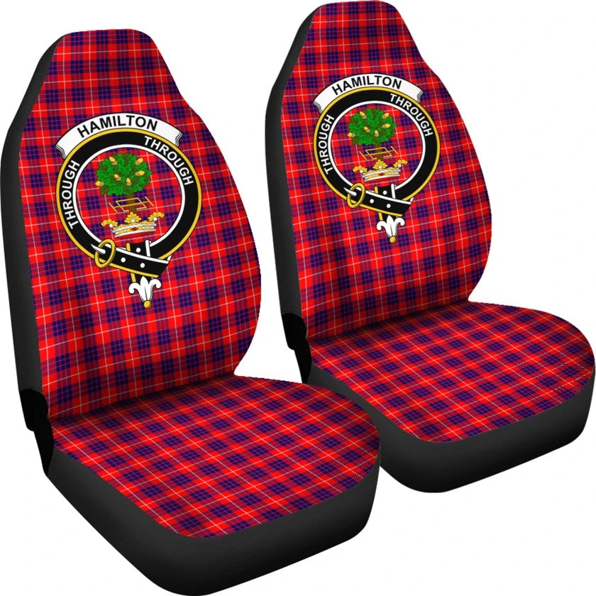 Hamilton Ancient Family Modern Tartan Crest Car seat cover