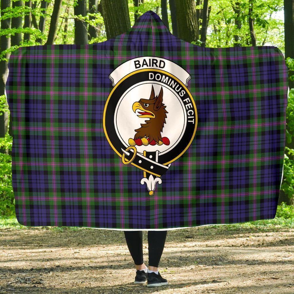 Baird Family Tartan Crest Hooded Blanket