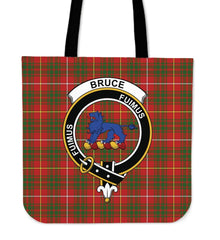 Bruce Family Modern Tartan Crest Tote Bag