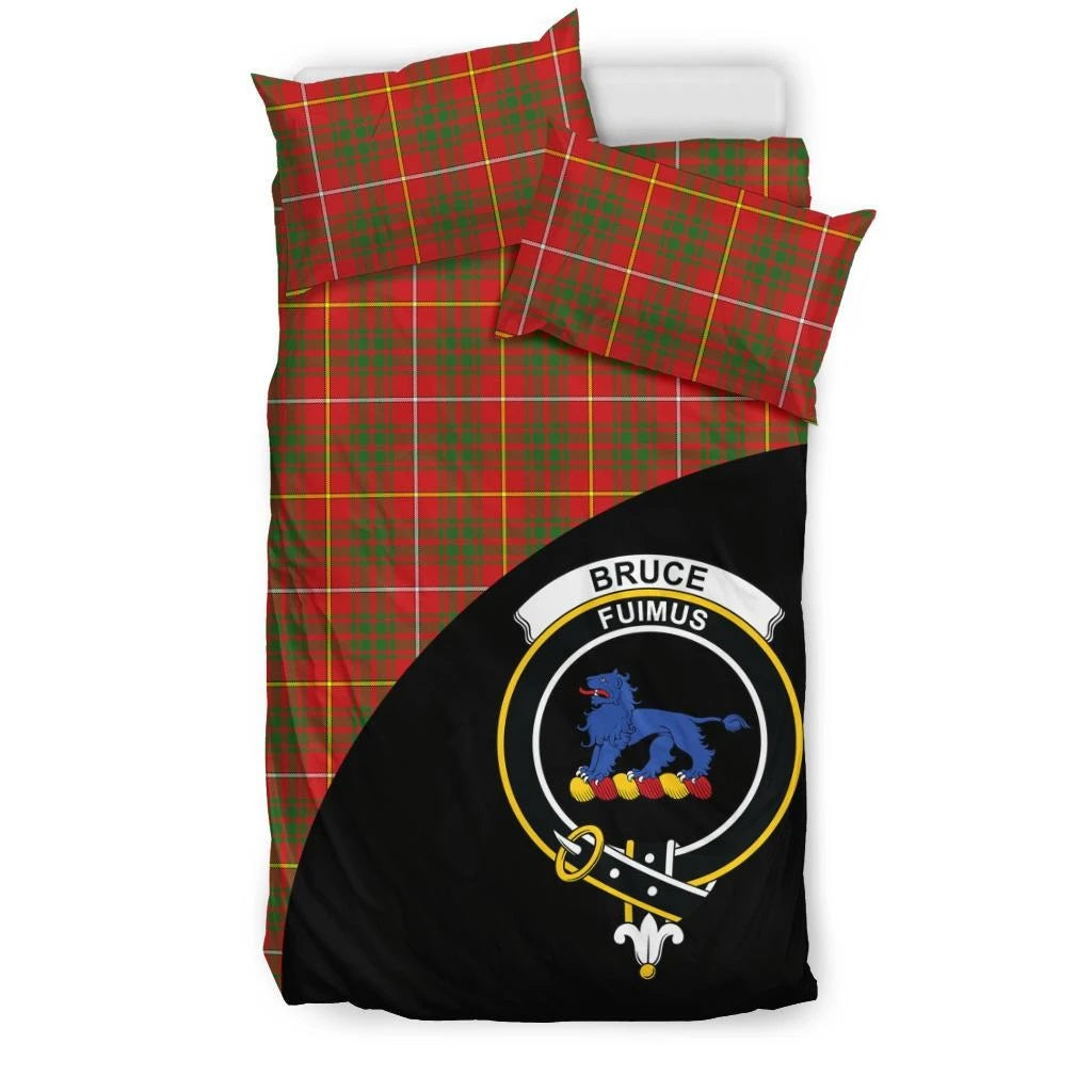 Bruce Family Modern Tartan Crest Wave Bedding Set