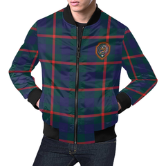 Agnew Family Modern Tartan Crest Bomber Jacket