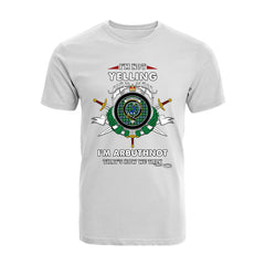 Arbuthnot Tartan Crest T-shirt - I'm not yelling style