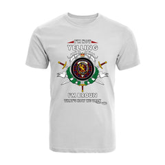 Broun Tartan Crest T-shirt - I'm not yelling style