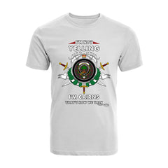 Cairns Tartan Crest T-shirt - I'm not yelling style