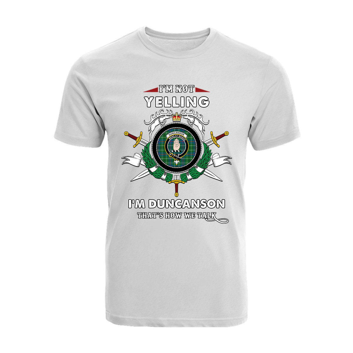 Duncanson Tartan Crest T-shirt - I'm not yelling style