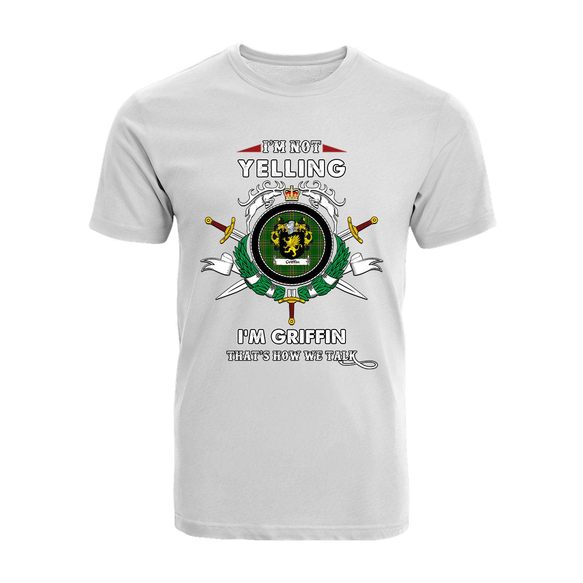 Griffin Tartan Crest T-shirt - I'm not yelling style