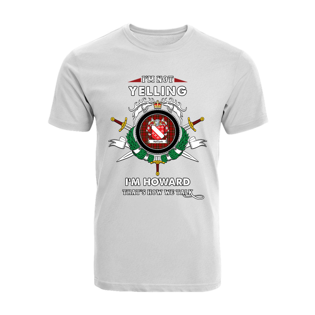 Howard Tartan Crest T-shirt - I'm not yelling style