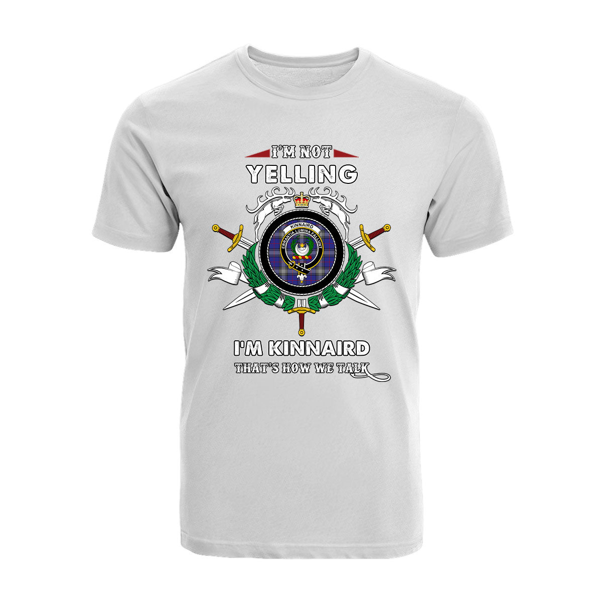 Kinnaird Tartan Crest T-shirt - I'm not yelling style