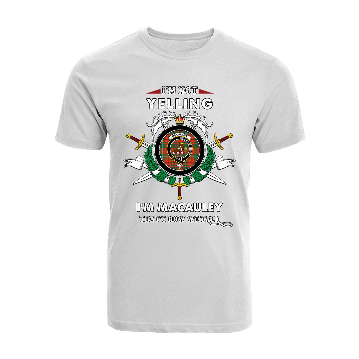 MacAuley Tartan Crest T-shirt - I'm not yelling style