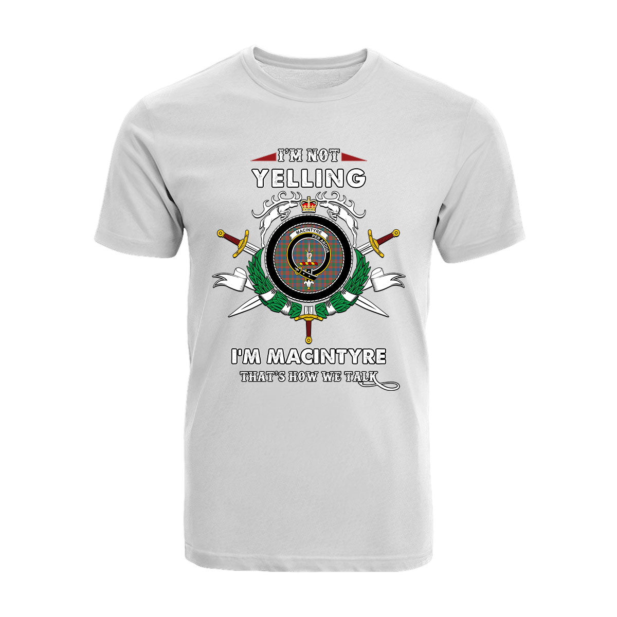 MacIntyre Tartan Crest T-shirt - I'm not yelling style