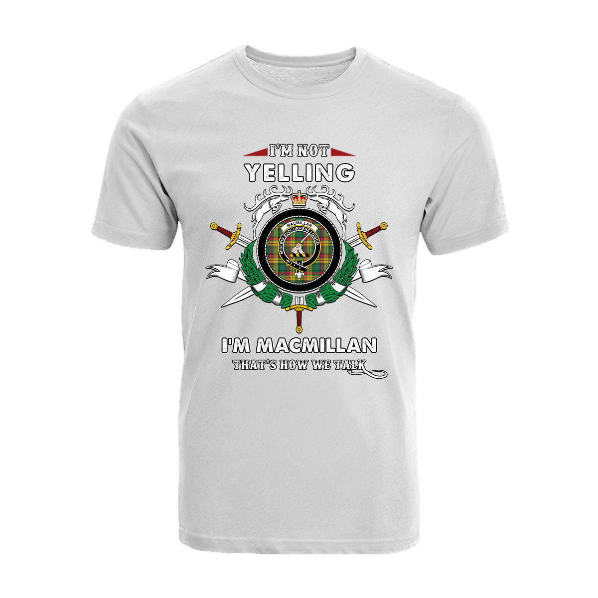 MacMillan Tartan Crest T-shirt - I'm not yelling style