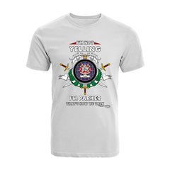 Parker Tartan Crest T-shirt - I'm not yelling style